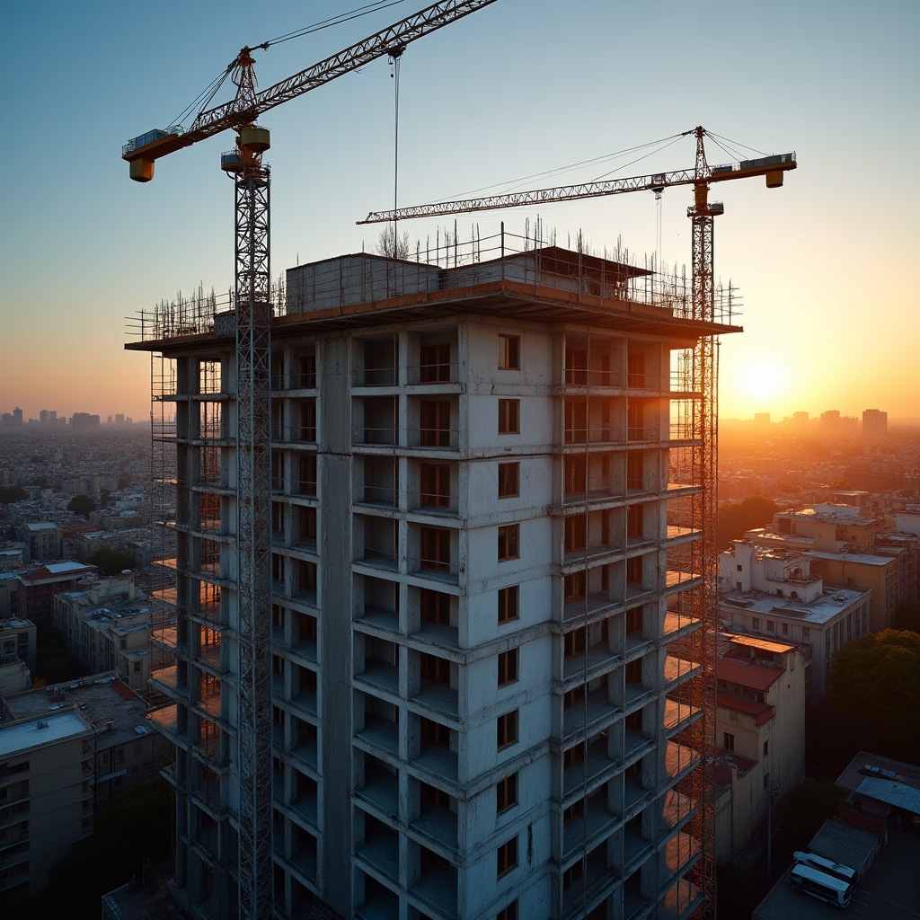 Modern building construction project in Argentina
